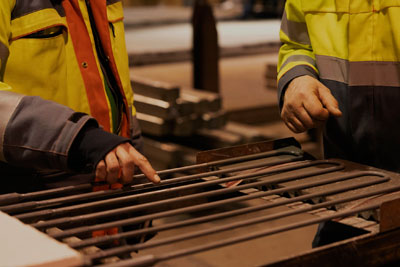 Rod over bend heating elements